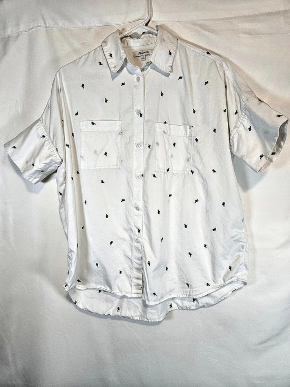 Madewell Embroidered Cactus Courier Shirt White XS